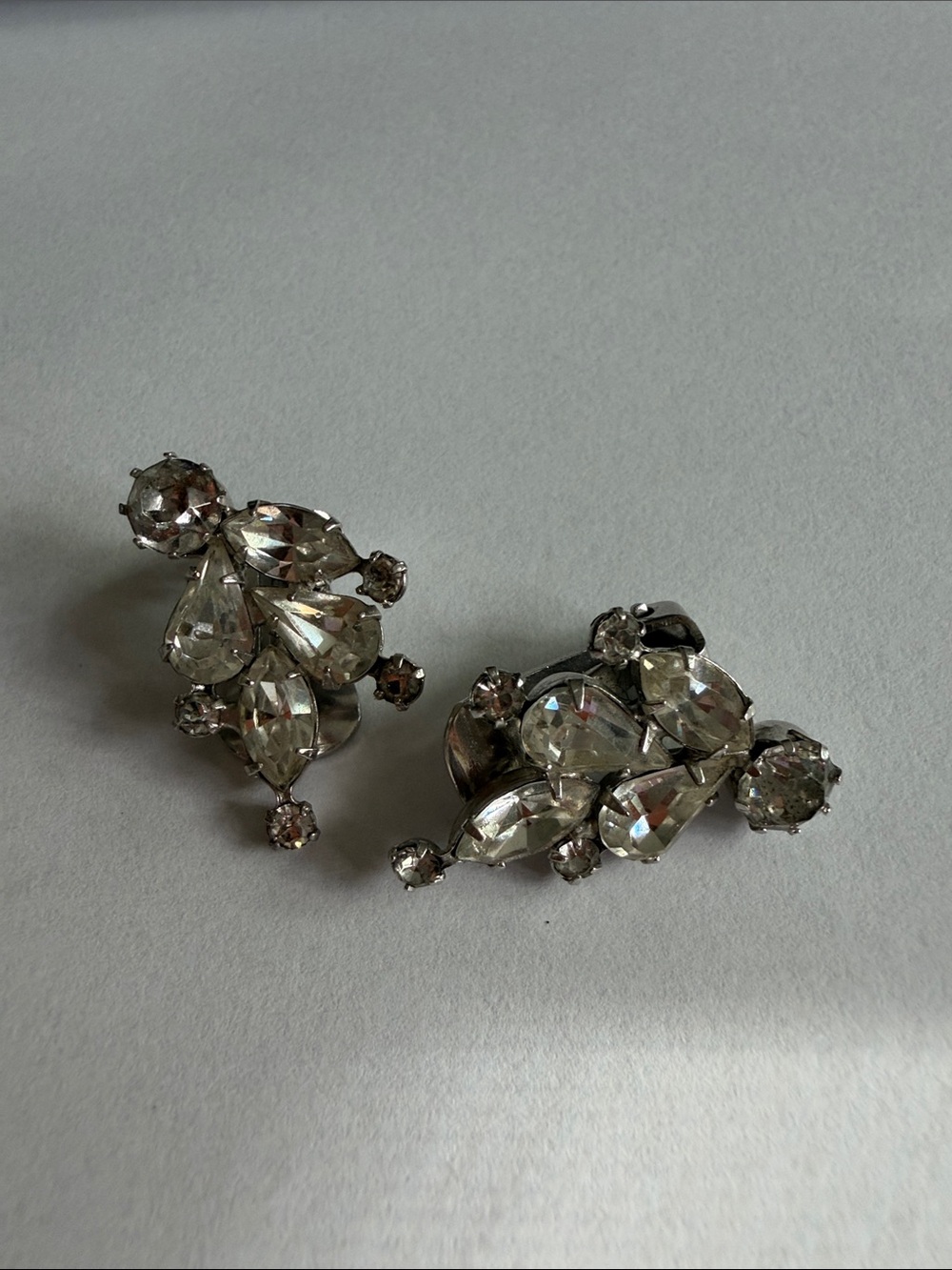 Albert Weiss Clear Crystal Cluster Clip-On Earrings